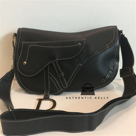 christian dior messenger bag men|all black Dior saddle bag.